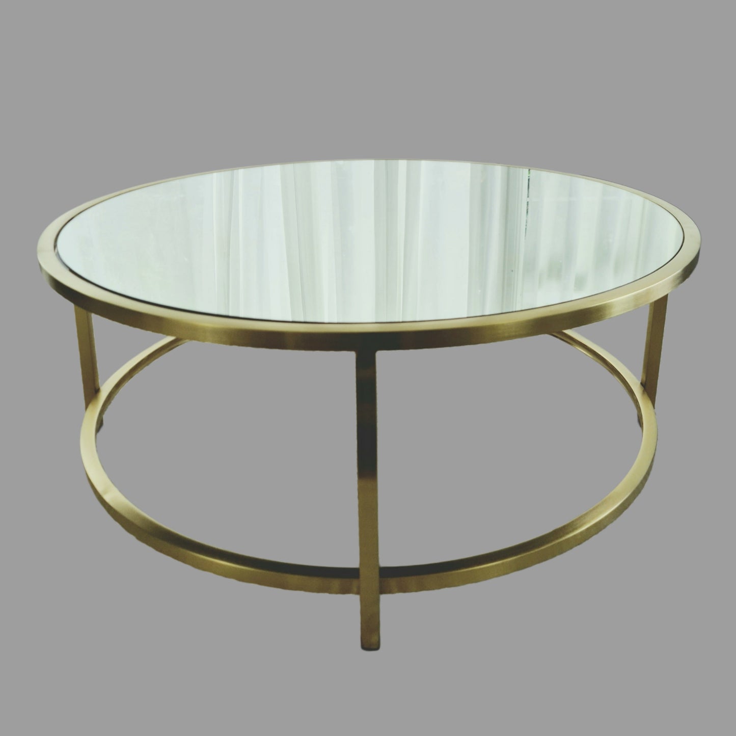 Dyako Gold Stainless Steel Coffee Table with Mirror Top (Pick up only)