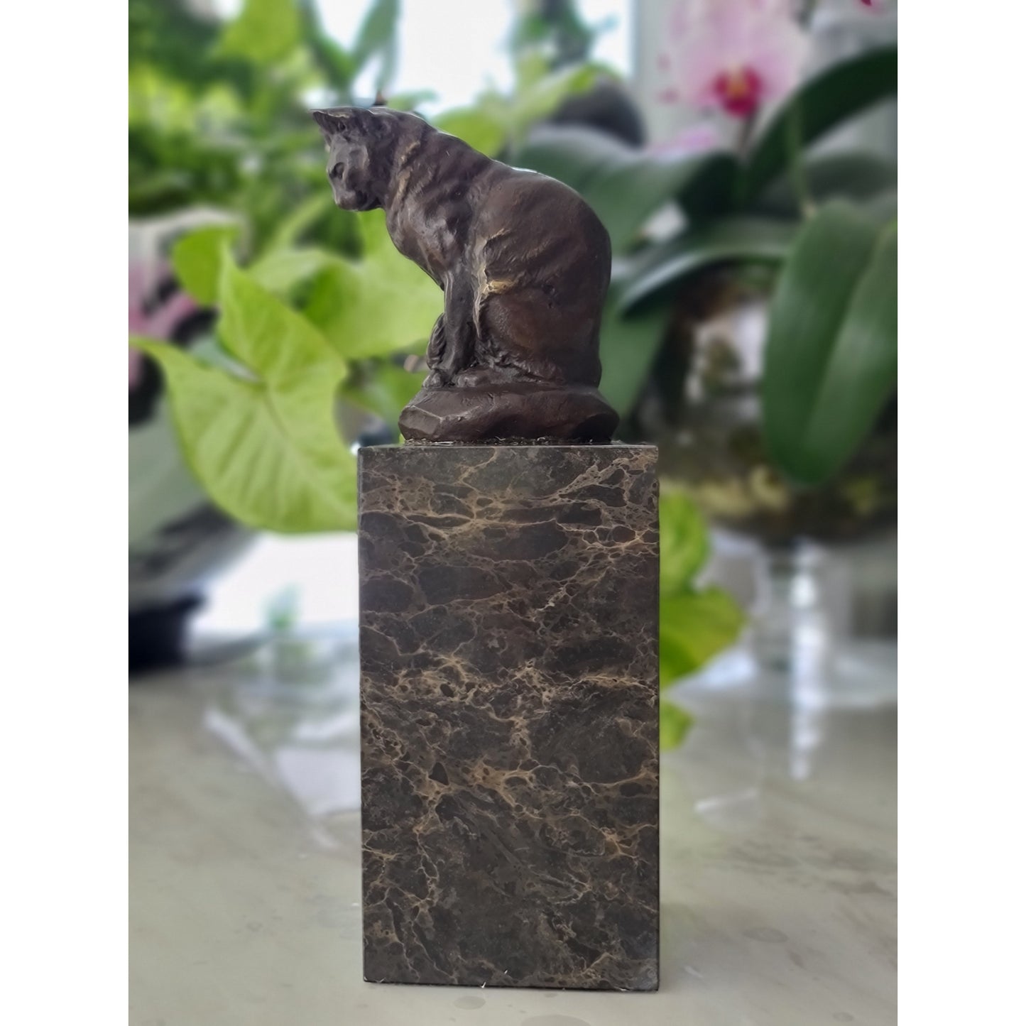 Bronze Sculpture of Sitting Cat
