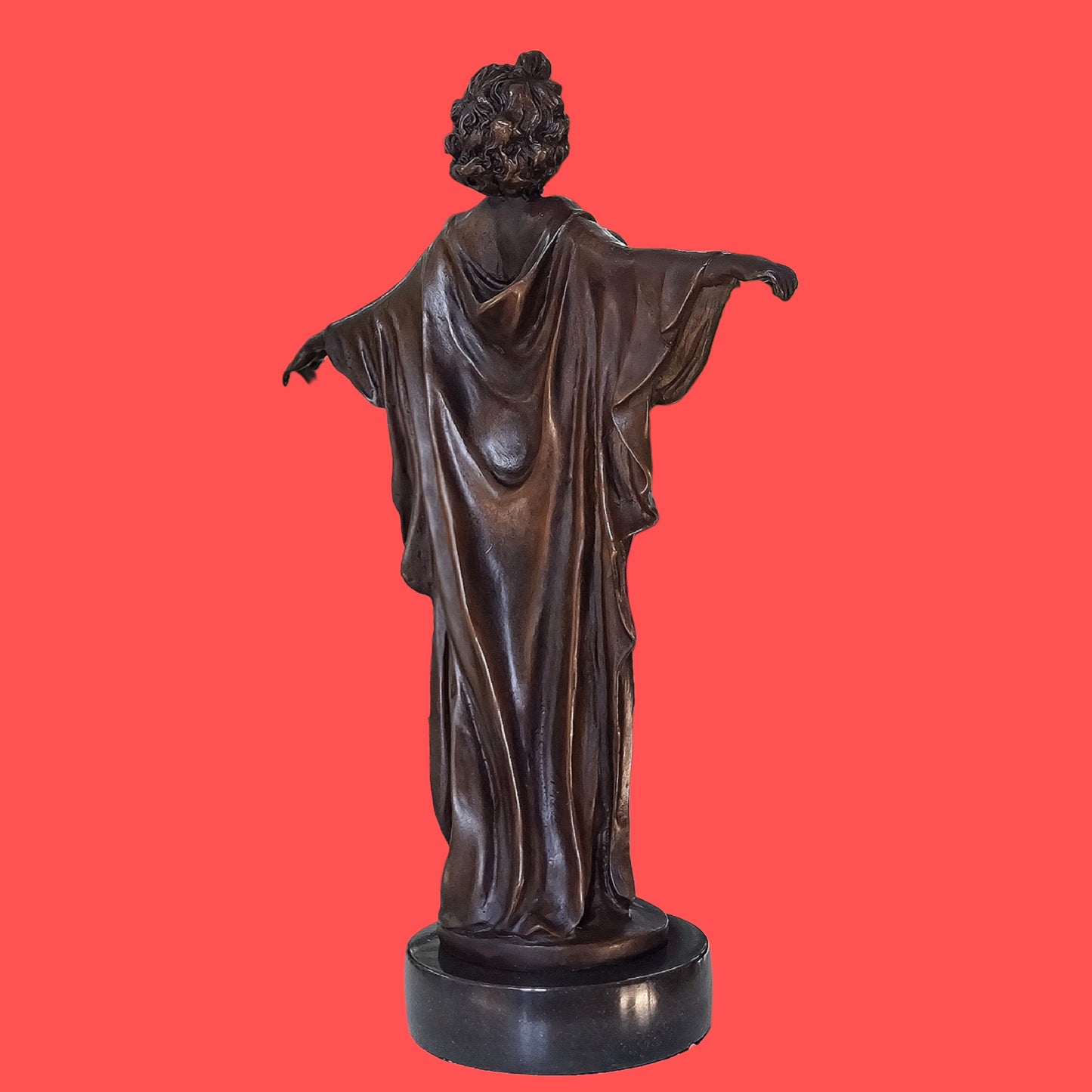 Solid Bronze Nude Open Arms Woman Statue Sculpture Art