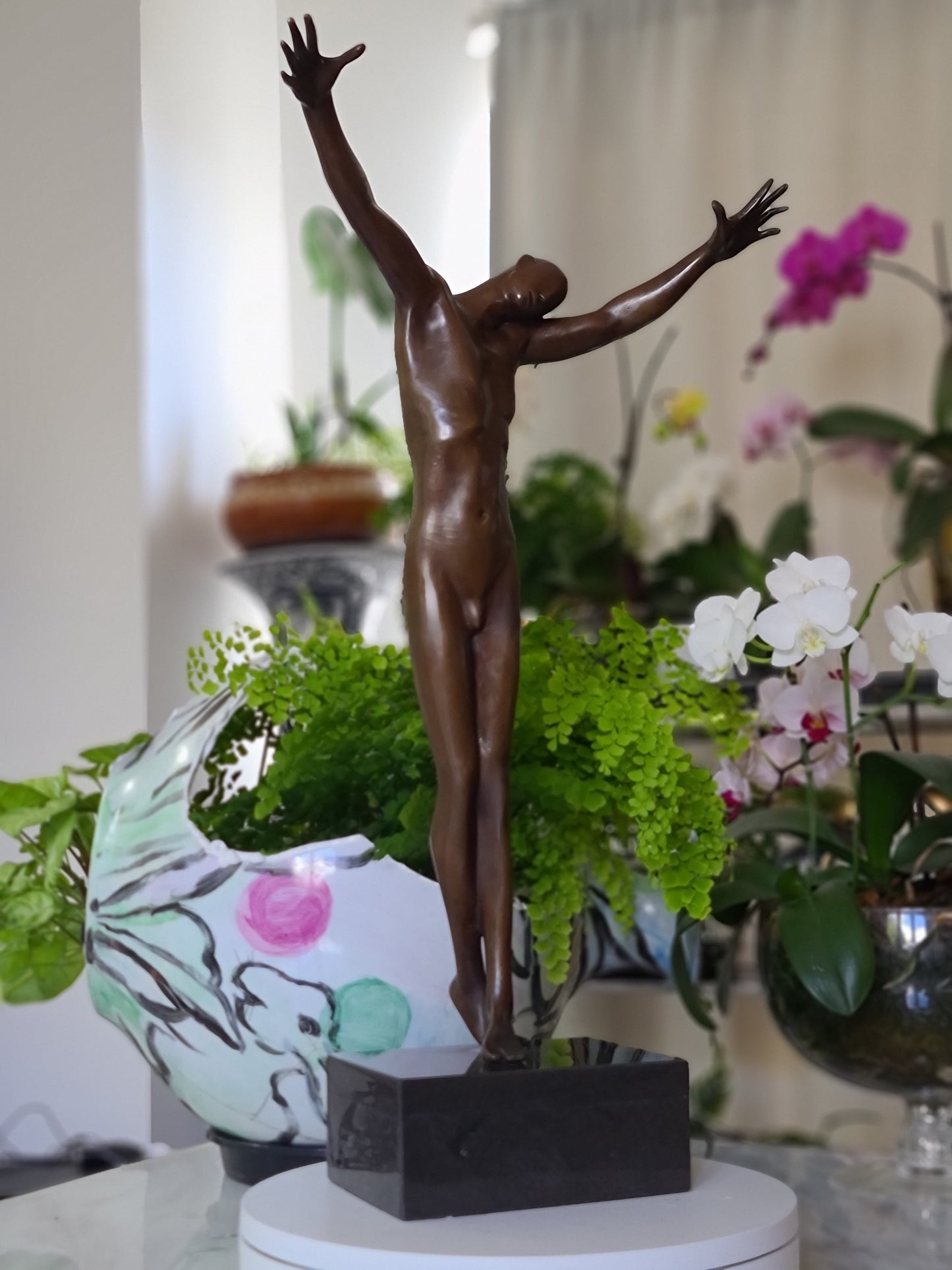Art Abstract Bronze Sculpture Modern Art Statue Male Figure