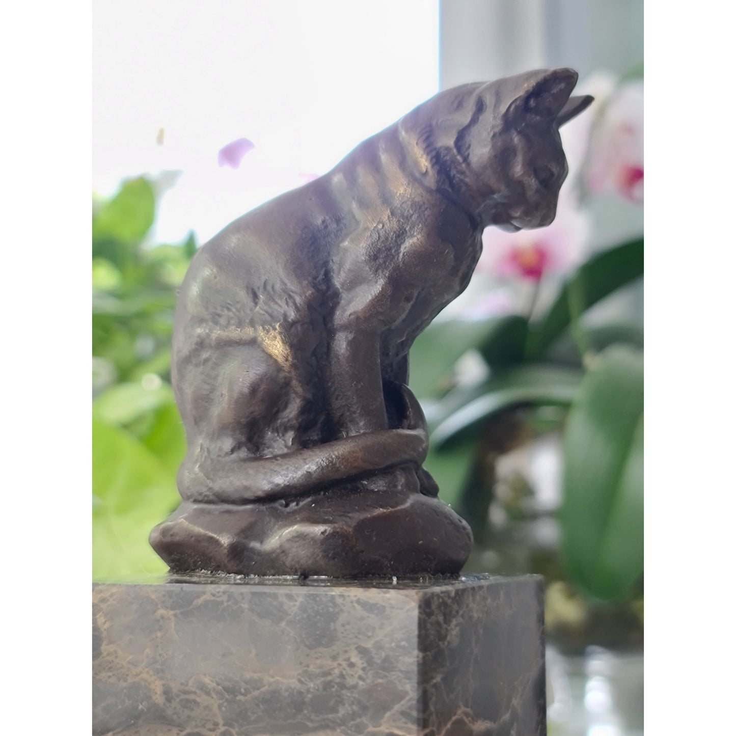 Bronze Sculpture of Sitting Cat