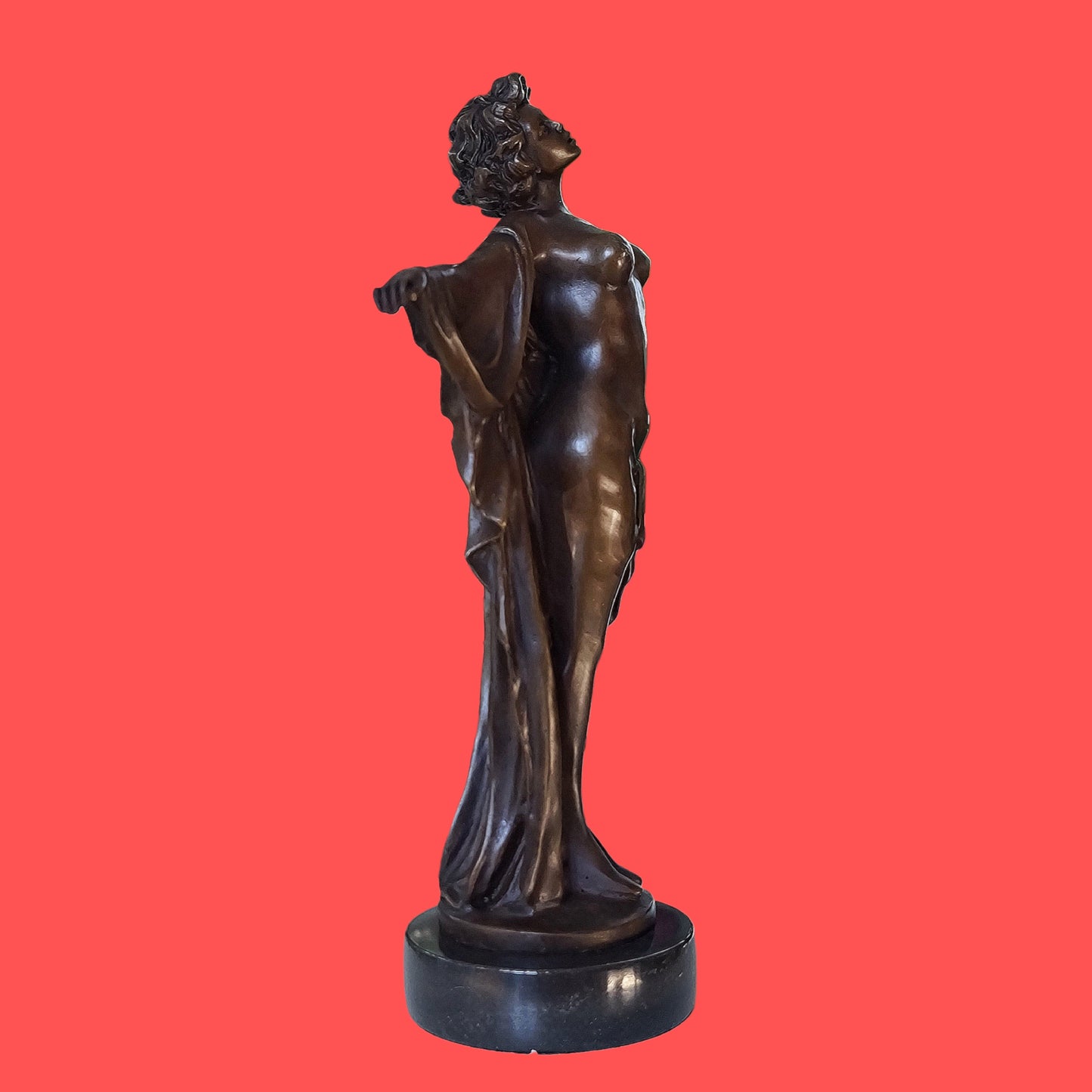 Solid Bronze Nude Open Arms Woman Statue Sculpture Art
