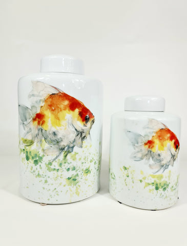 Large Container: Handpainted Gold Fish (70% OFF)