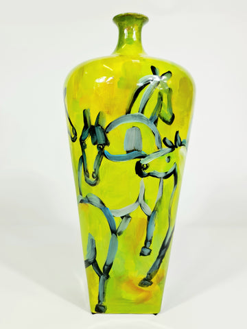 Large Hand Painted Vase Wild Horses (70% OFF)