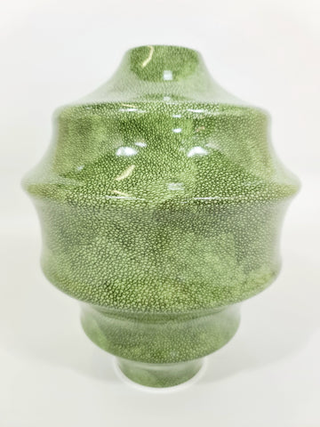 Chrysalis Vase: Green Shagreen, Spiral Design (70% OFF)