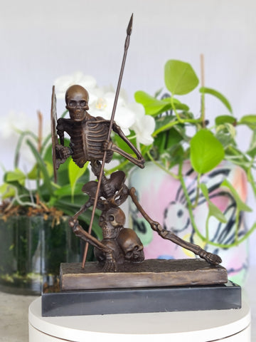 Bronze Statue - Skeleton The Warrior sculpture