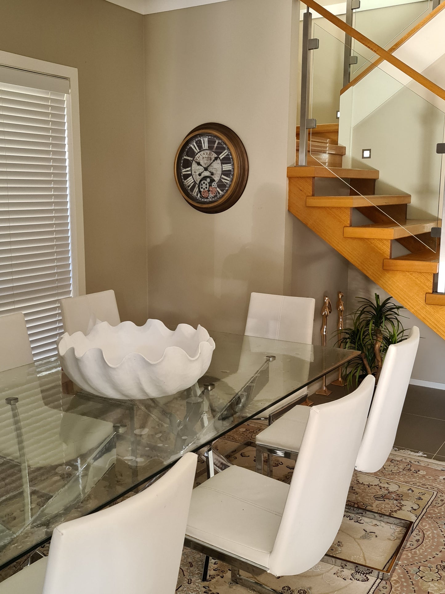 Roman Numeral 58.9 Cm Industrial Age Vintage Gear Moving Clock