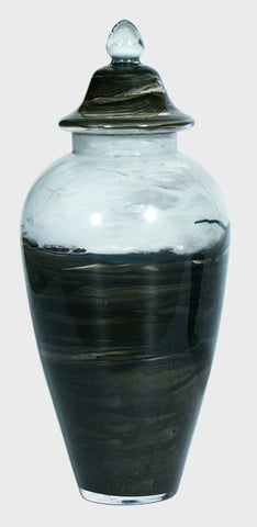 Large Handpaintned Glass Vase: Black And White Ink (70% OFF)
