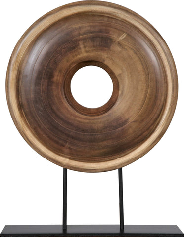 Large Natural Handmade Wood Disc Sculpture On Display Stand/ Handmade (70% OFF)