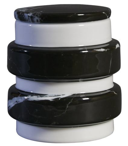 Container  : Medium Black Marble Decal On Stool