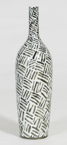 Large Handpainted-Black And White Tribal Vase (70% OFF)