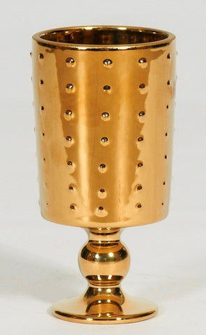 Small Decorative Footed Gold Ceramic Vase (70% OFF)