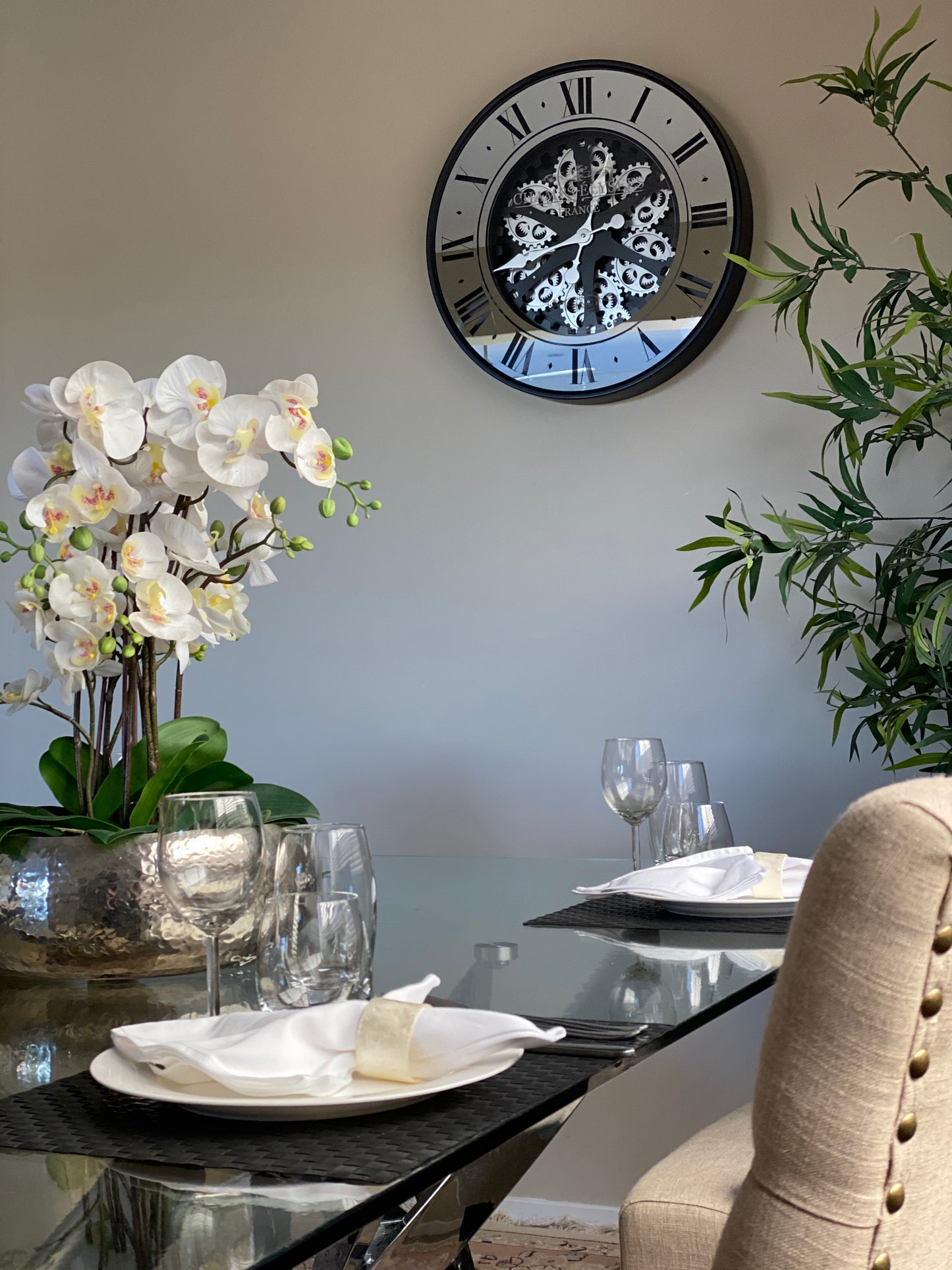 Champs-Elysees 59.9 Cm Mirror Moving Gear Wall Clock