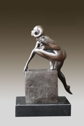 Handcrafted Nude Female Devil Bronze Sculpture Hot Cast Statue