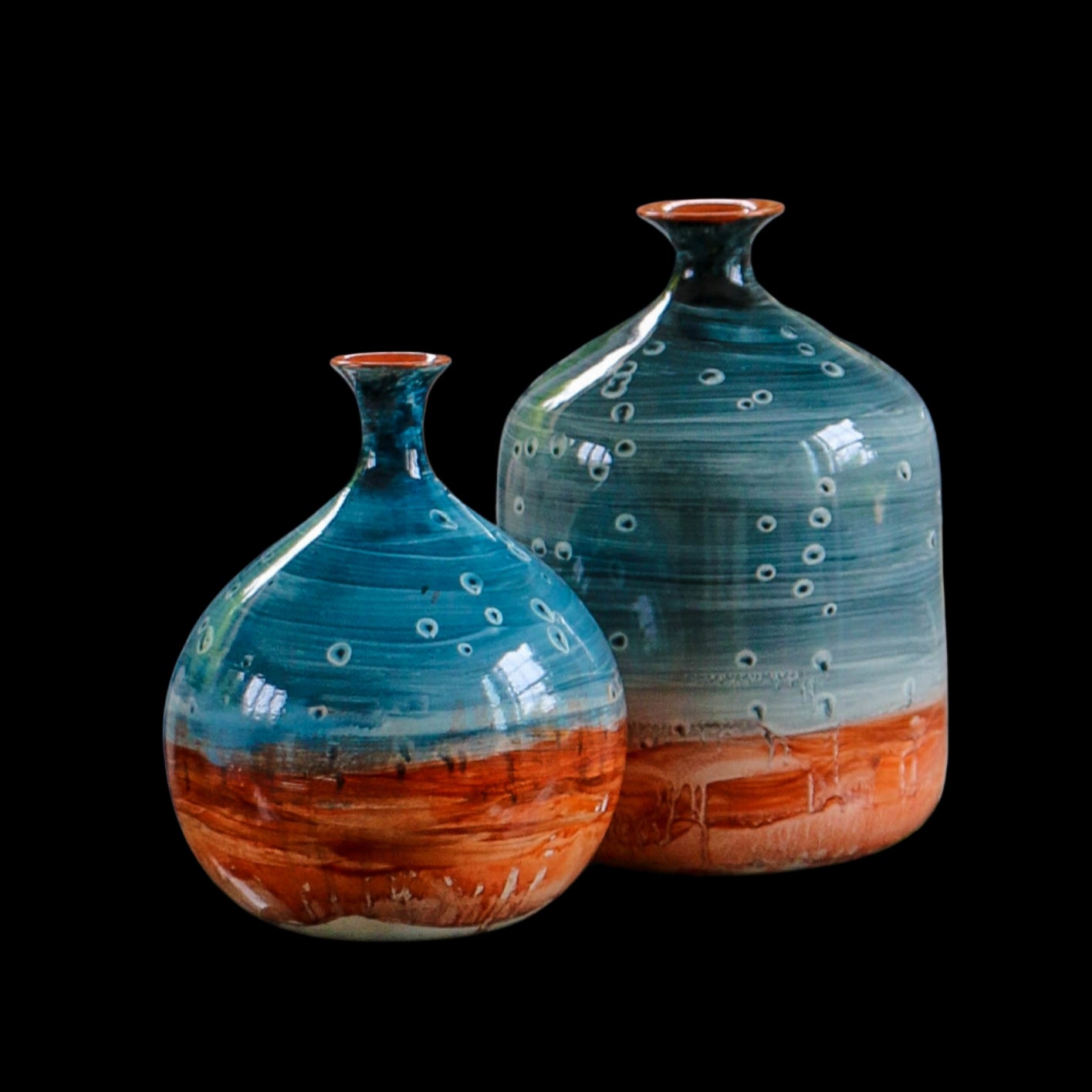 Cylinder Bud Vase: Dotted Twilight To Apricot Strata