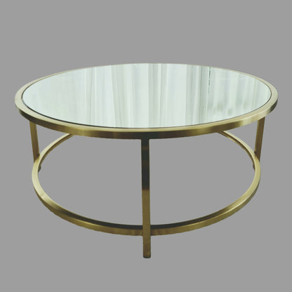 Dyako Gold Stainless Steel Coffee Table with Mirror Top (Pick up only)