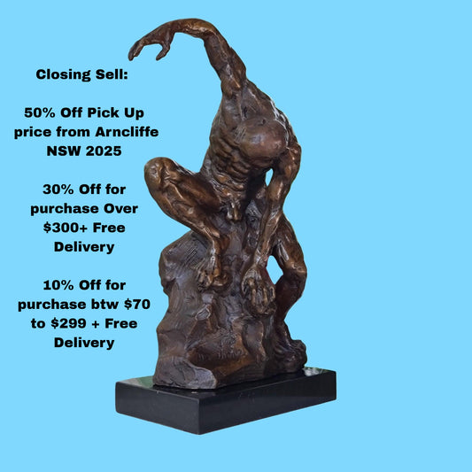 An Imposing Sculpture Of Naked Muscular Man
