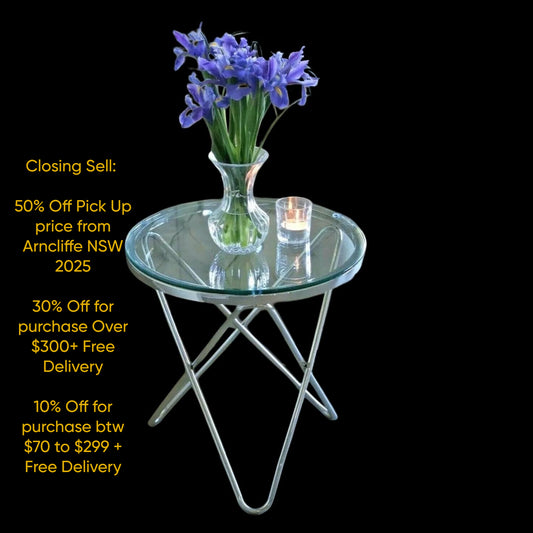 Rona Mirror Polished Stainless Steel Side Table with Clear Glass