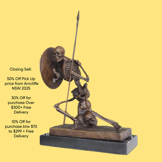 Bronze Statue - Skeleton The Warrior sculpture