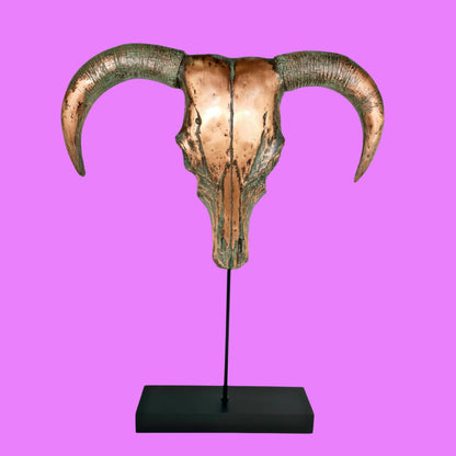 XX Large Sedona Southwestern Style Patina Copper Overlaid Ox Head