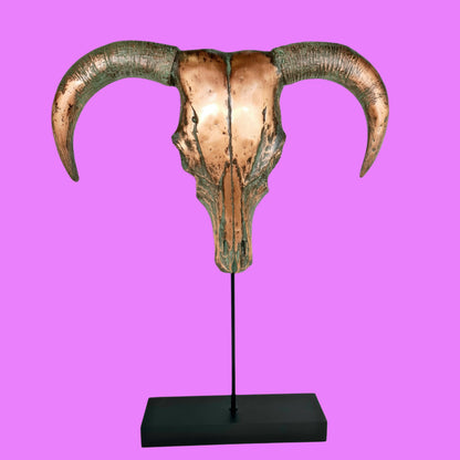 XX Large Sedona Southwestern Style Patina Copper Overlaid Ox Head