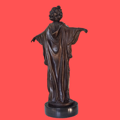 Solid Bronze Nude Open Arms Woman Statue Sculpture Art
