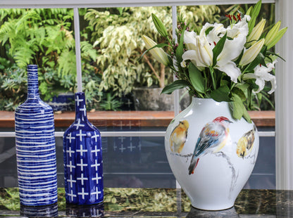 Blue And White Porcelain Bottle: Crosses