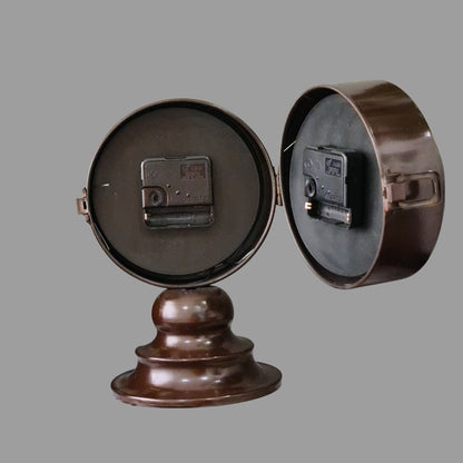 Brown Mantel 23.6 Cm Double Side Table Clock