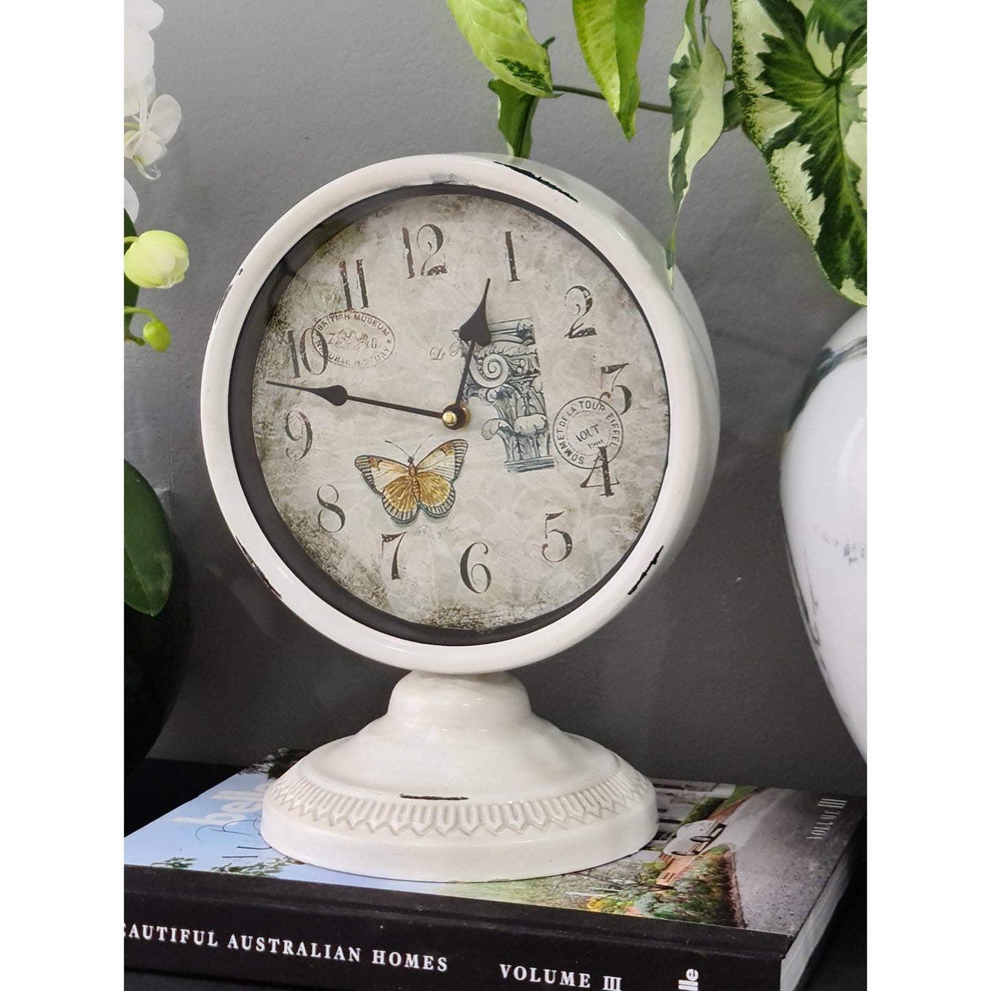 Antique White Mantel 33 Cm Table Clock