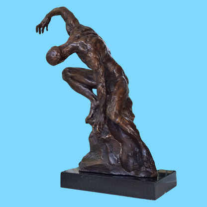 An Imposing Sculpture Of Naked Muscular Man