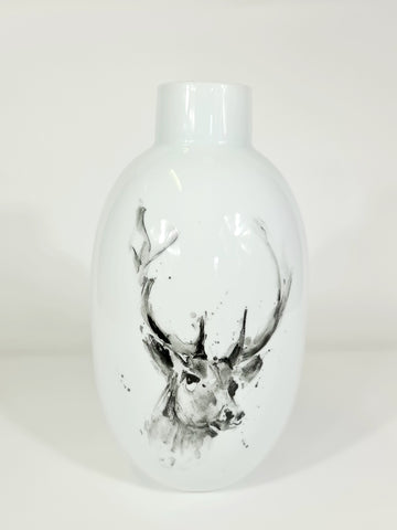 Large Handpainted Vase-Deer