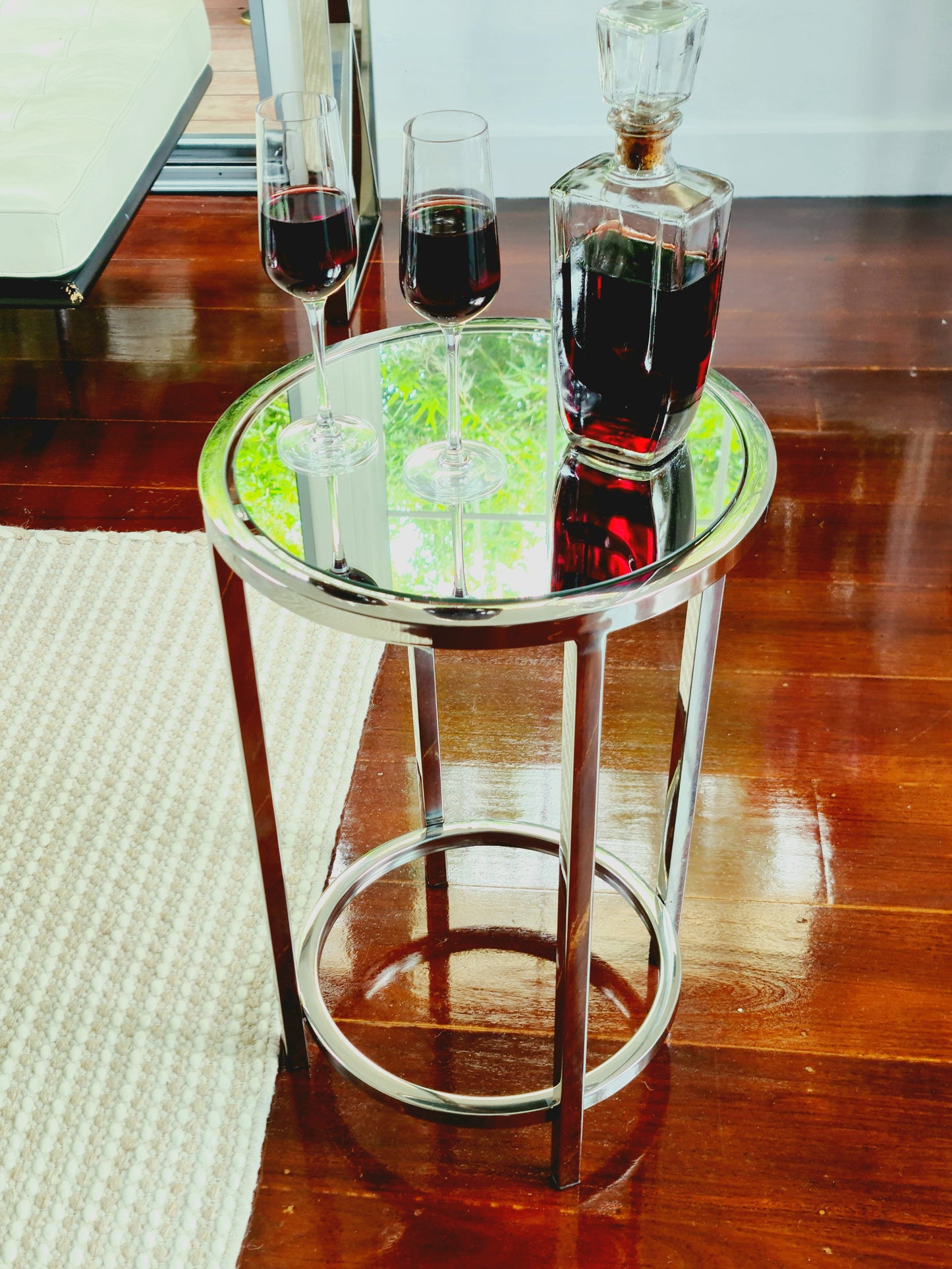 Dyako Mirror Stainless Steel Side Table with Mirror Top