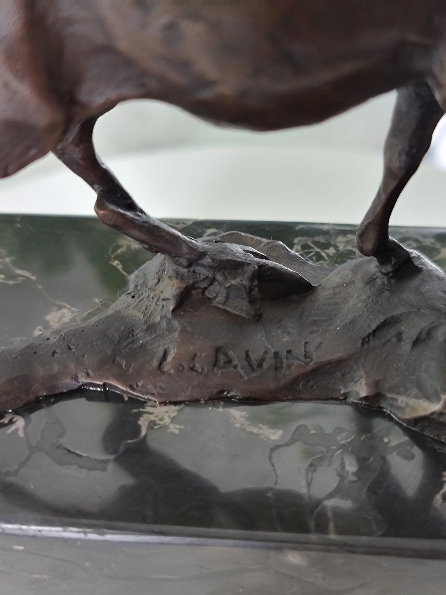 Art Deco Elk Deer Sculpture on Marble Base, Art,  Gift, Bookend