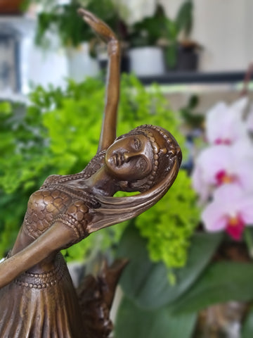 Toperkin Ballet Dancer Bronze Statues Sculptures Girl Artwork Metal Figurine Home Decor