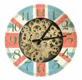 Vintage Decorative 44 Cm Gear Detail Wall Hanging Clock