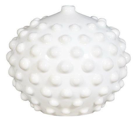 White Studded Sphere Vase