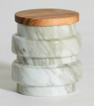 Medium Carrera Marble Container With Wooden Cap (70% OFF)