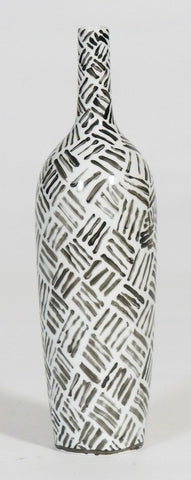 Handpainted-Black And White Tribal Vase (70% OFF)