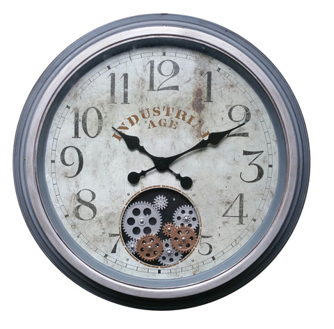 Industrial Age Numeric 58.9 Cm Antique Gear Moving Wall Clock