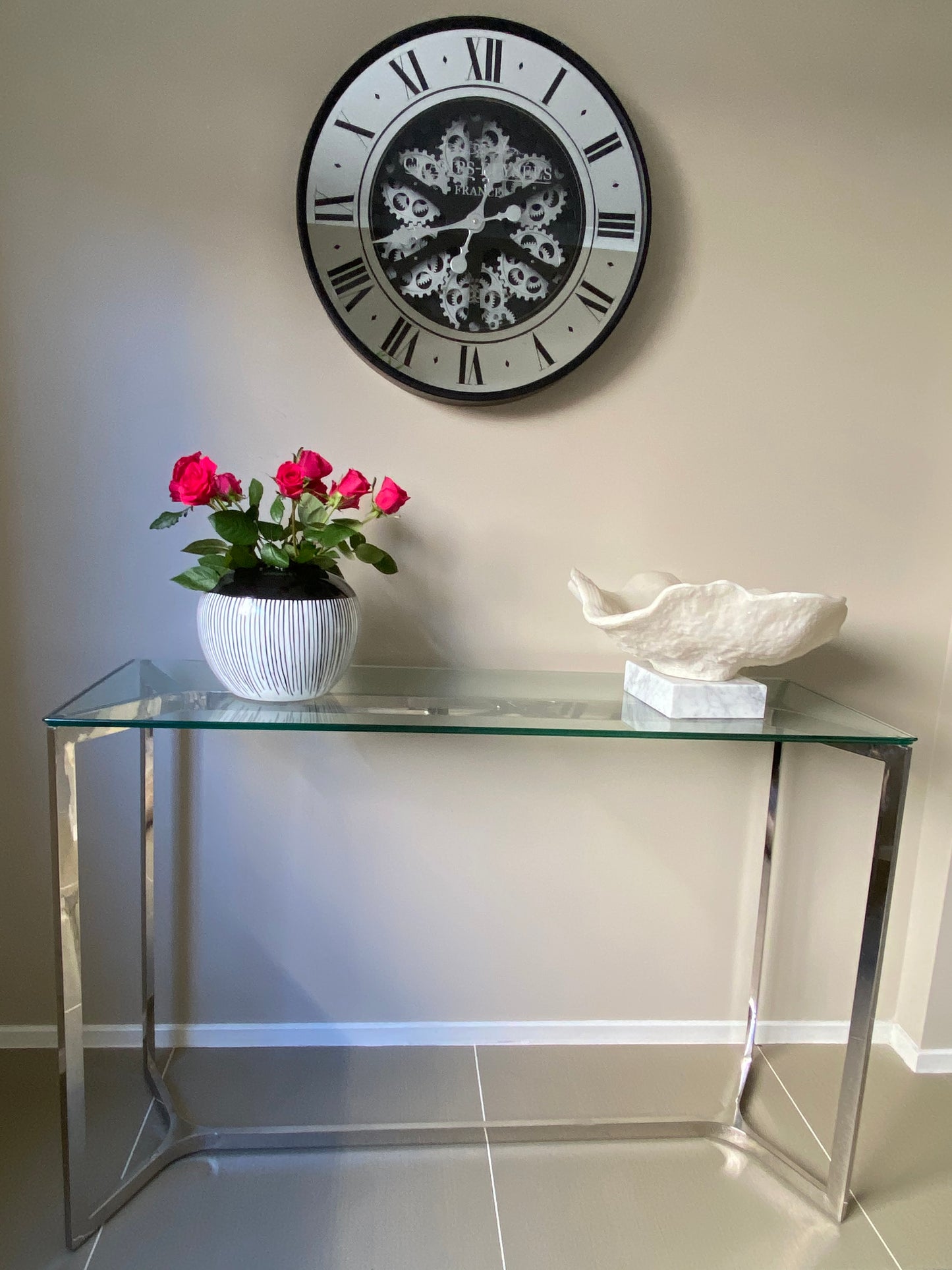 Champs-Elysees 59.9 Cm Mirror Moving Gear Wall Clock