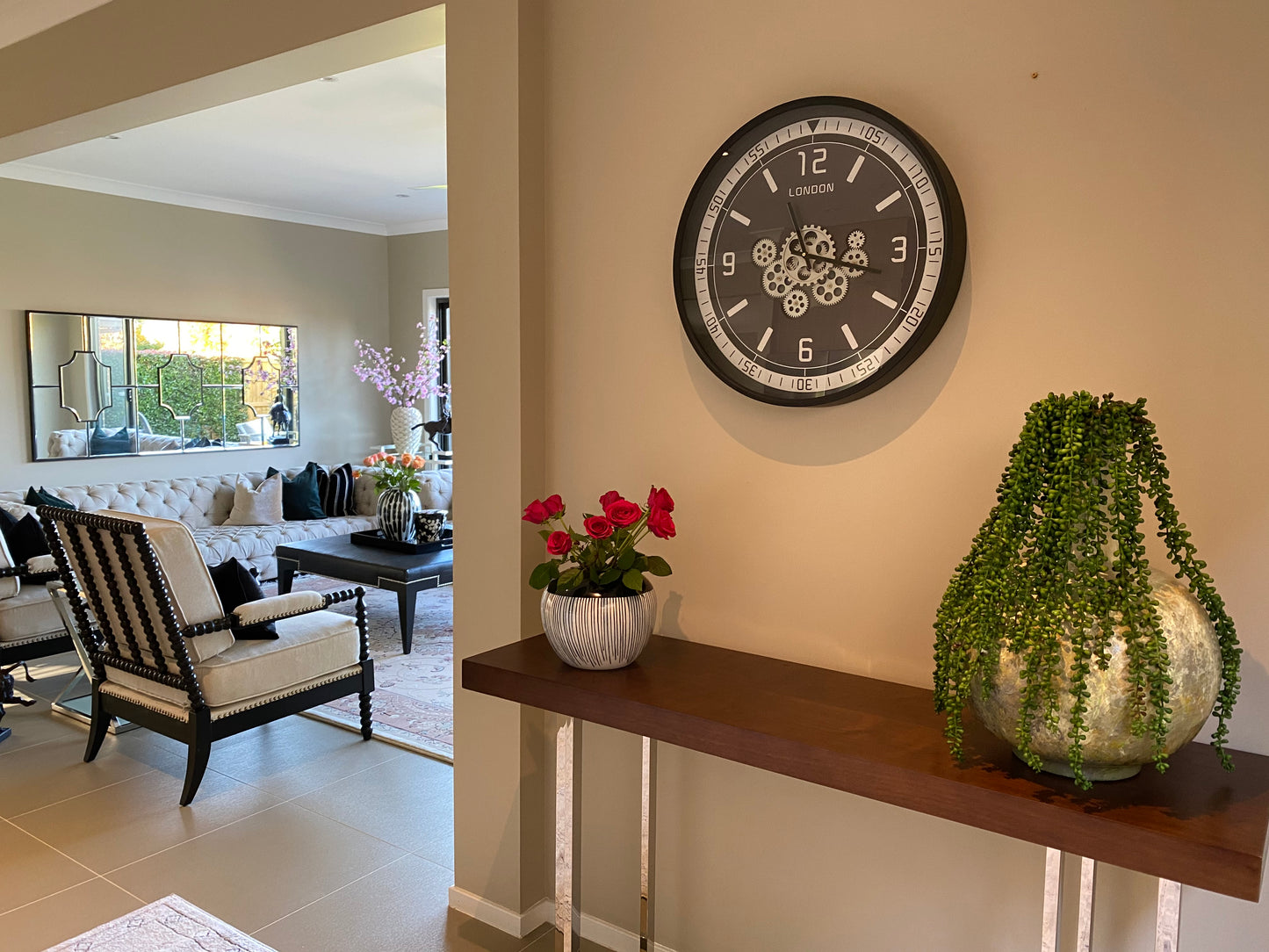 London Classic 59.5 Cm Moving Gear Wall Clock