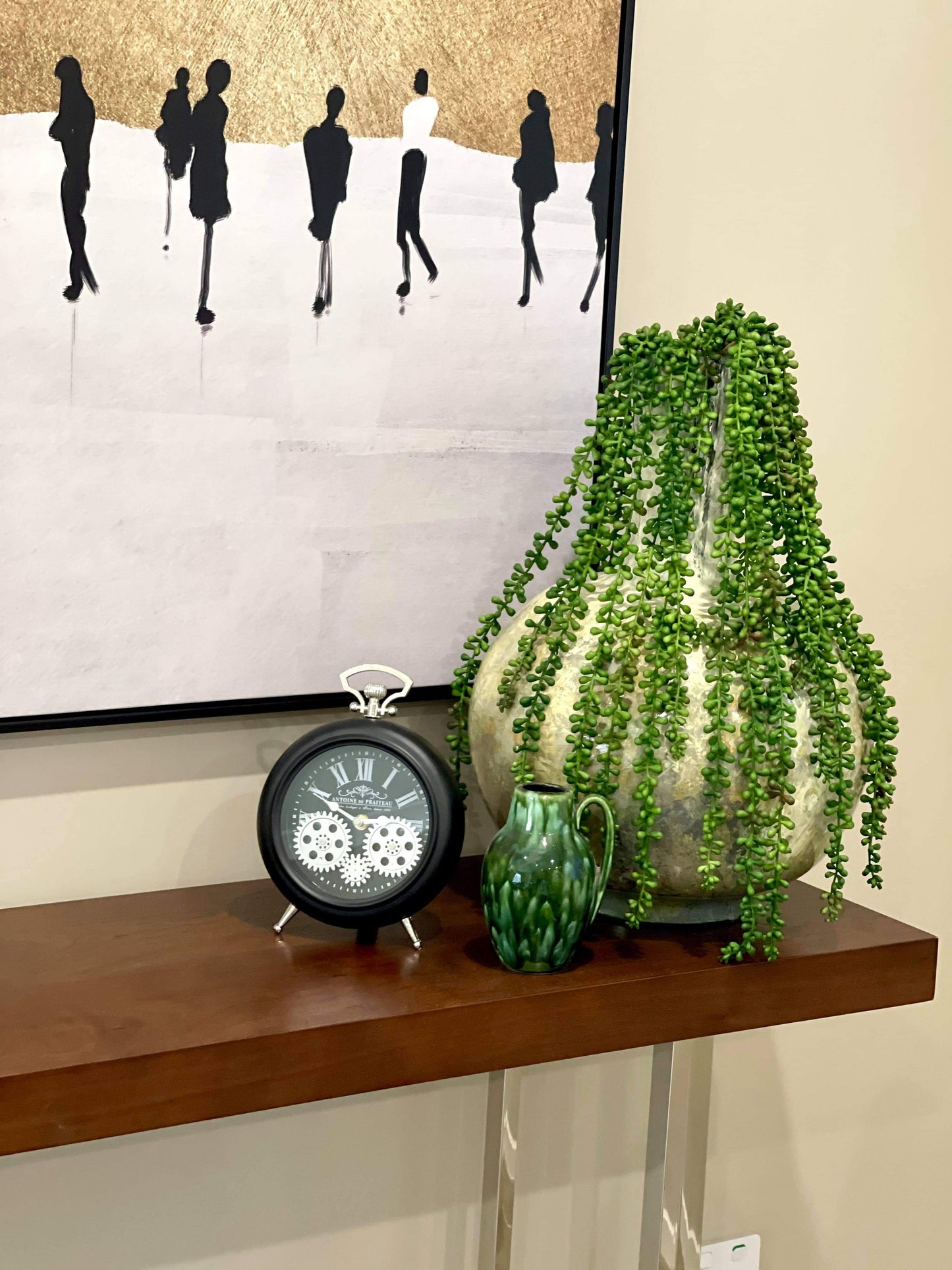 Antoine De Praiteau Victorian Black Gear Table Clock